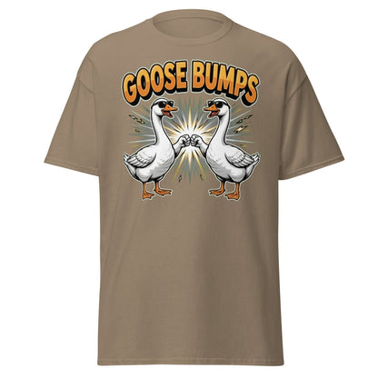 Goose Bumps Funny Goose T-Shirt | Cool Pun Fist Bump Tee - Brown Savana - TeeRipple