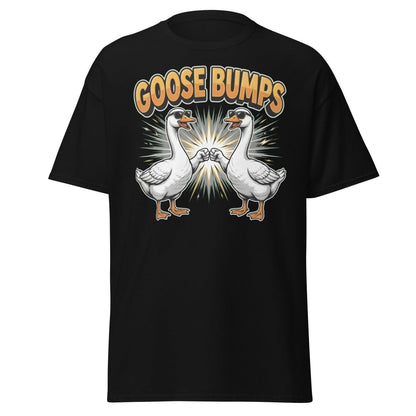 Goose Bumps Funny Goose T-Shirt | Cool Pun Fist Bump Tee - Black - TeeRipple
