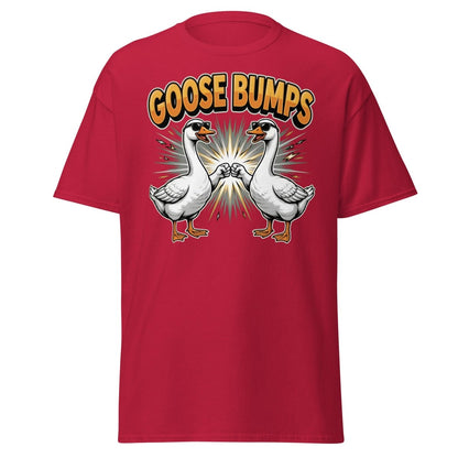 Goose Bumps Funny Goose T-Shirt | Cool Pun Fist Bump Tee - Cardinal - TeeRipple