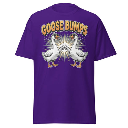 Goose Bumps Funny Goose T-Shirt | Cool Pun Fist Bump Tee - Purple - TeeRipple