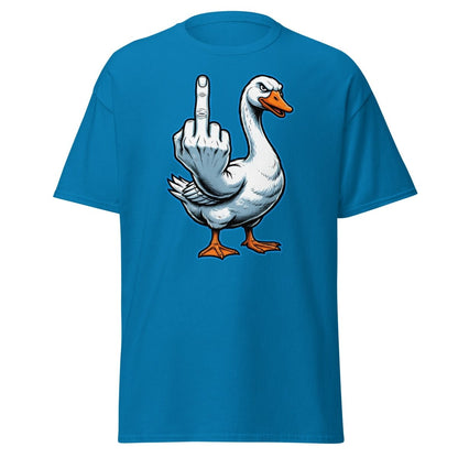 Goose Flipping the Bird T-Shirt - Funny Middle Finger Tee - Sapphire - TeeRipple