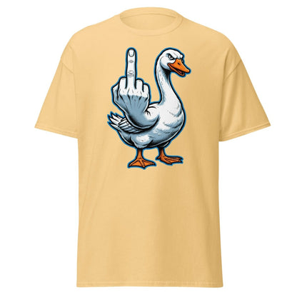 Goose Flipping the Bird T-Shirt - Funny Middle Finger Tee - Yellow Haze - TeeRipple