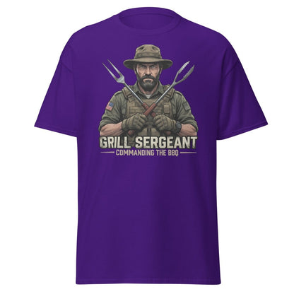 Grill Sergeant T-Shirt – Funny BBQ Military Tee - Purple - TeeRipple