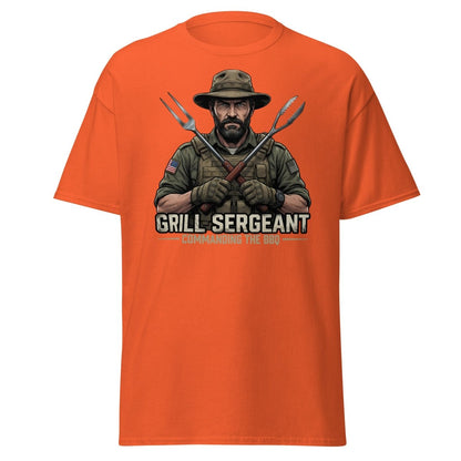 Grill Sergeant T-Shirt – Funny BBQ Military Tee - Orange - TeeRipple