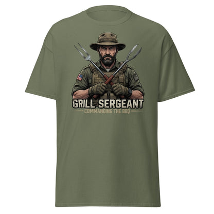 Grill Sergeant T-Shirt – Funny BBQ Military Tee - Military Green - TeeRipple