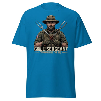 Grill Sergeant T-Shirt – Funny BBQ Military Tee - Sapphire - TeeRipple