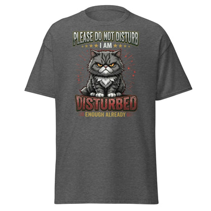 Grumpy Cat Do Not Disturb T-Shirt - Funny Sarcastic Tee - Dark Heather - TeeRipple