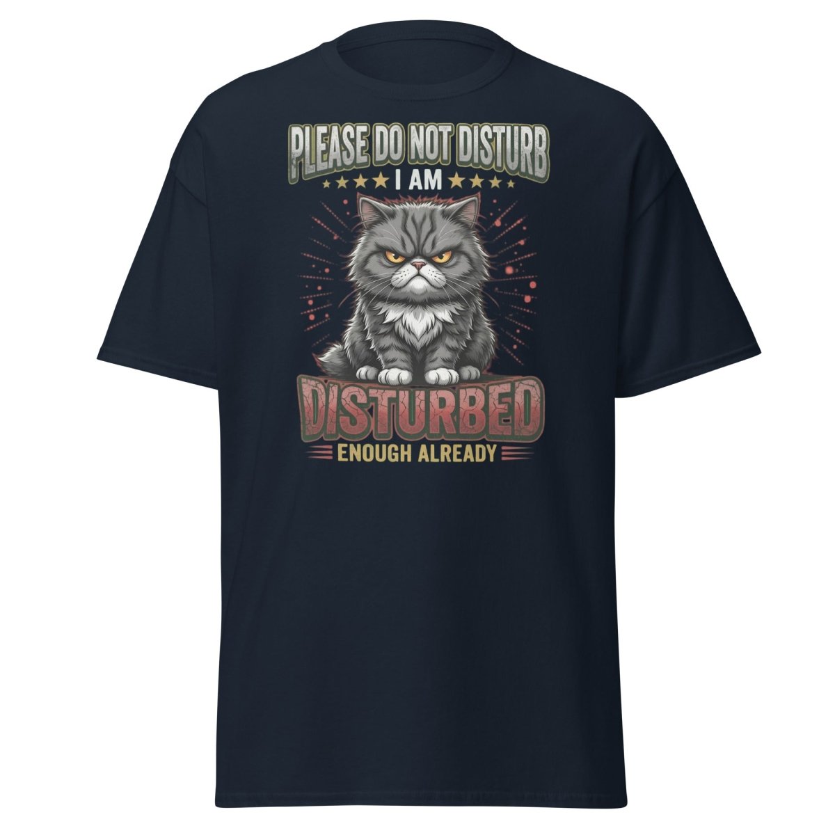 Grumpy Cat Do Not Disturb T-Shirt - Funny Sarcastic Tee - Navy - TeeRipple