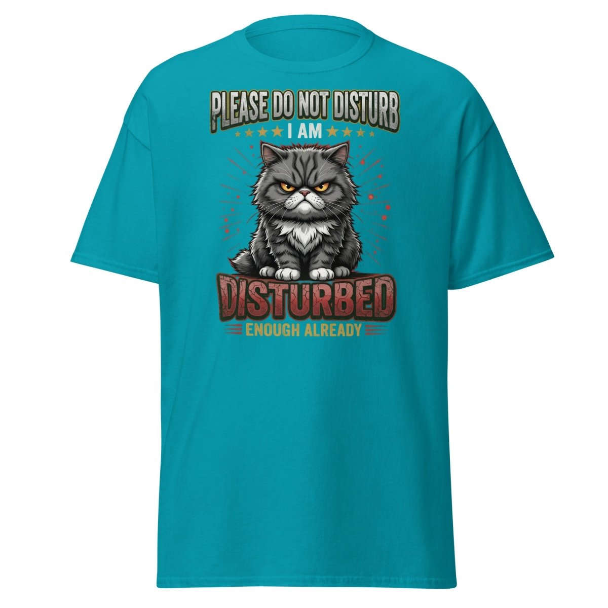 Grumpy Cat Do Not Disturb T-Shirt - Funny Sarcastic Tee - Tropical Blue - TeeRipple