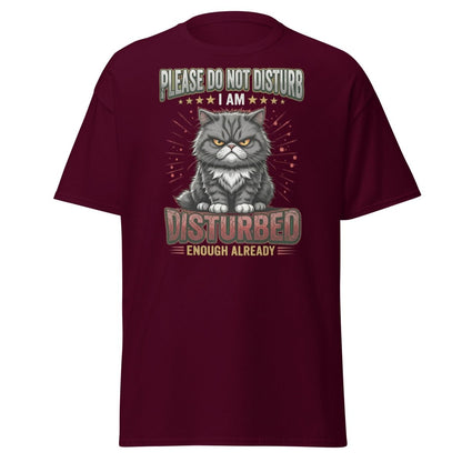 Grumpy Cat Do Not Disturb T-Shirt - Funny Sarcastic Tee - Maroon - TeeRipple