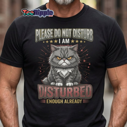Grumpy Cat Do Not Disturb T-Shirt - Funny Sarcastic Tee - Maroon - TeeRipple