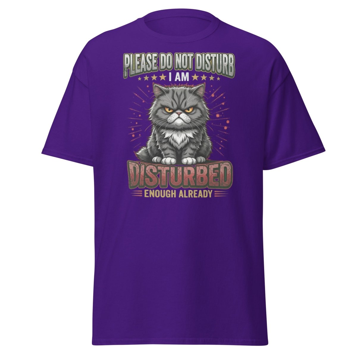 Grumpy Cat Do Not Disturb T-Shirt - Funny Sarcastic Tee - Purple - TeeRipple