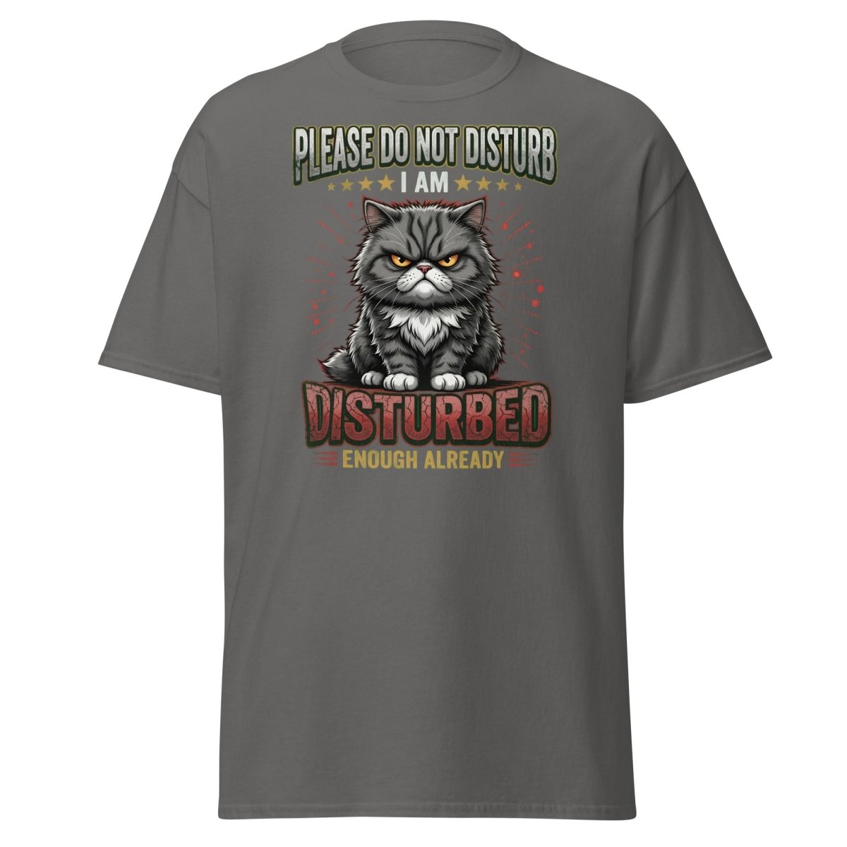 Grumpy Cat Do Not Disturb T-Shirt - Funny Sarcastic Tee - Charcoal - TeeRipple