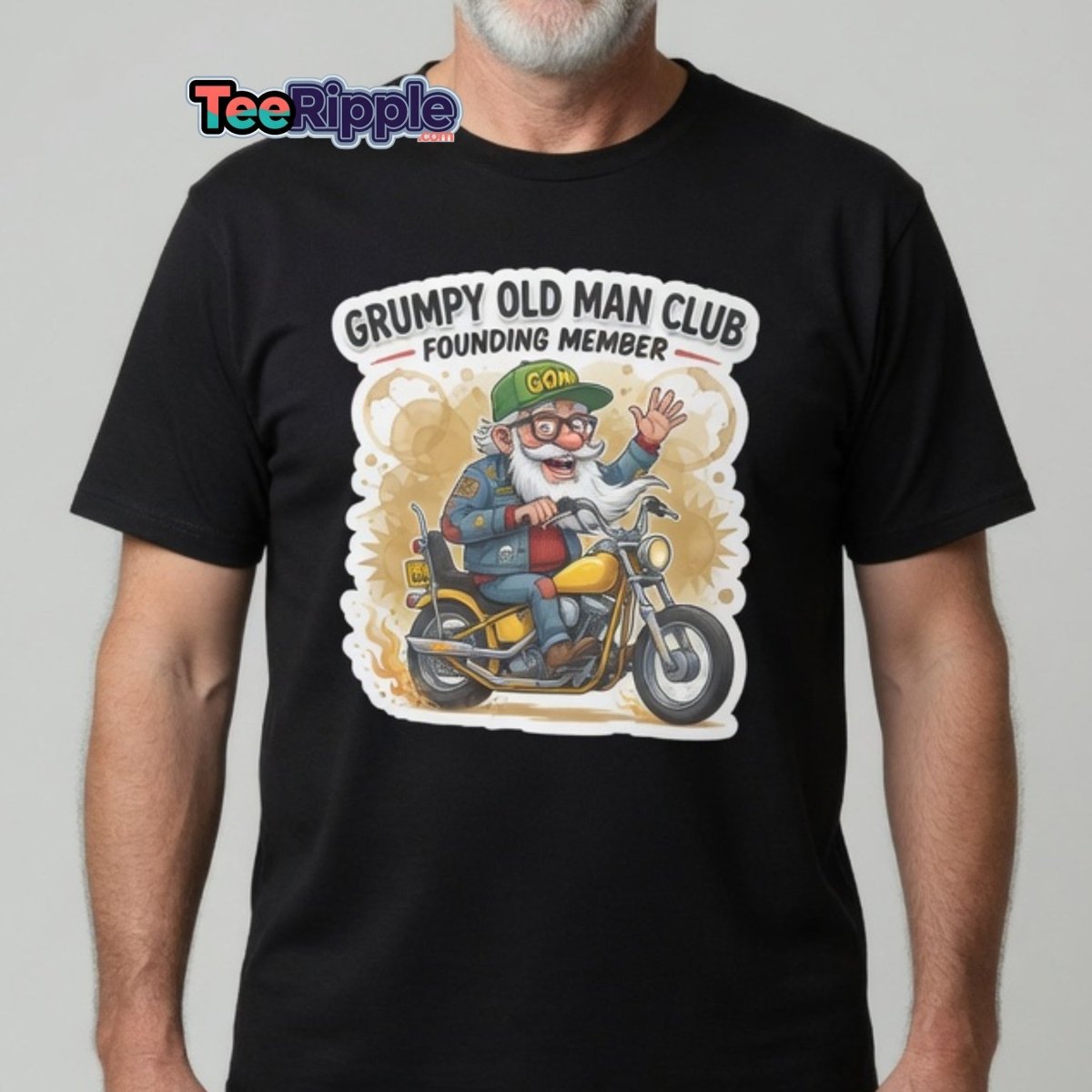 Grumpy Old Man Club Founding Member T-Shirt - Maroon - TeeRipple