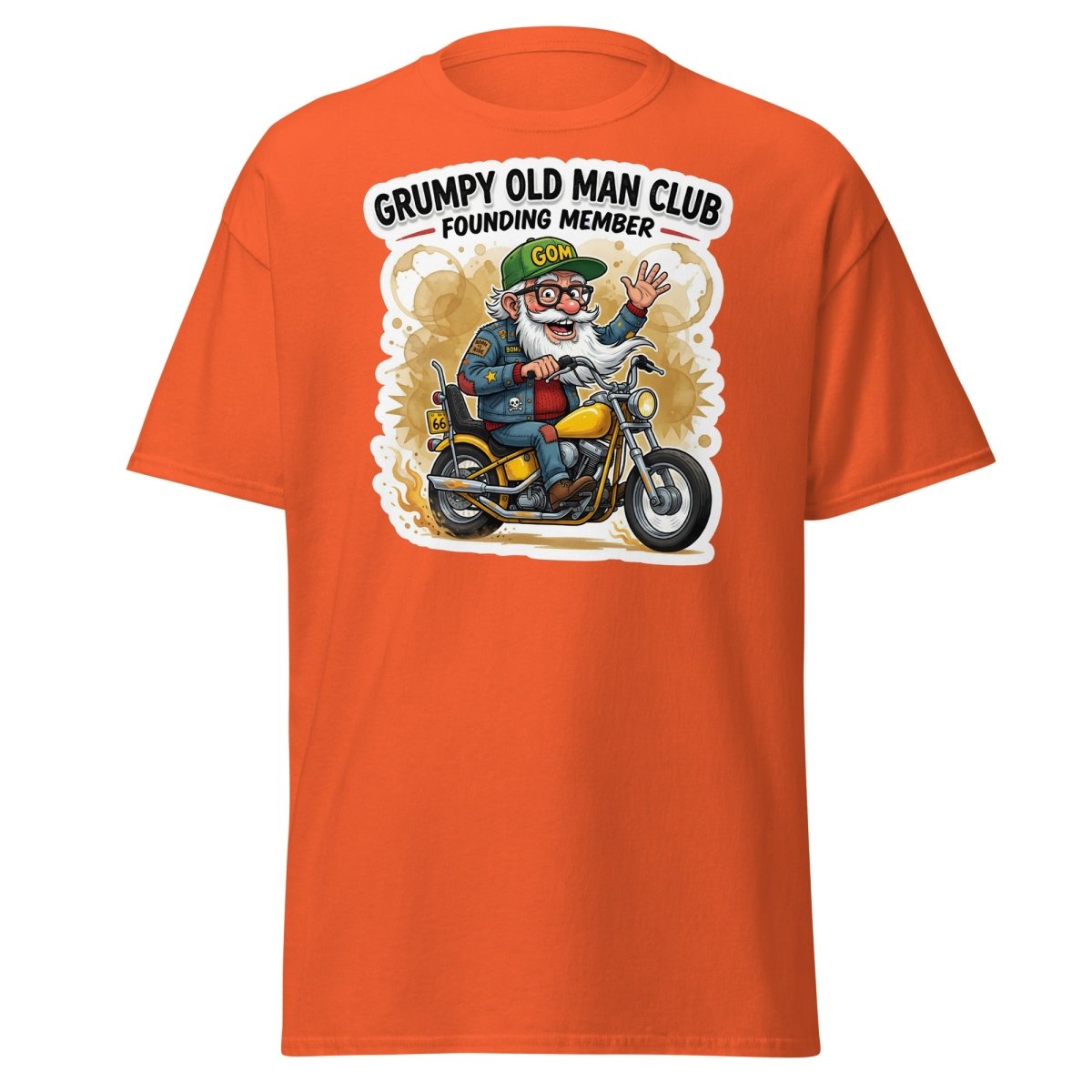 Grumpy Old Man Club Founding Member T-Shirt - Orange - TeeRipple