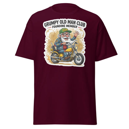 Grumpy Old Man Club Founding Member T-Shirt - Maroon - TeeRipple