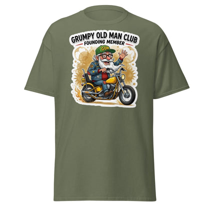 Grumpy Old Man Club Founding Member T-Shirt - Military Green - TeeRipple