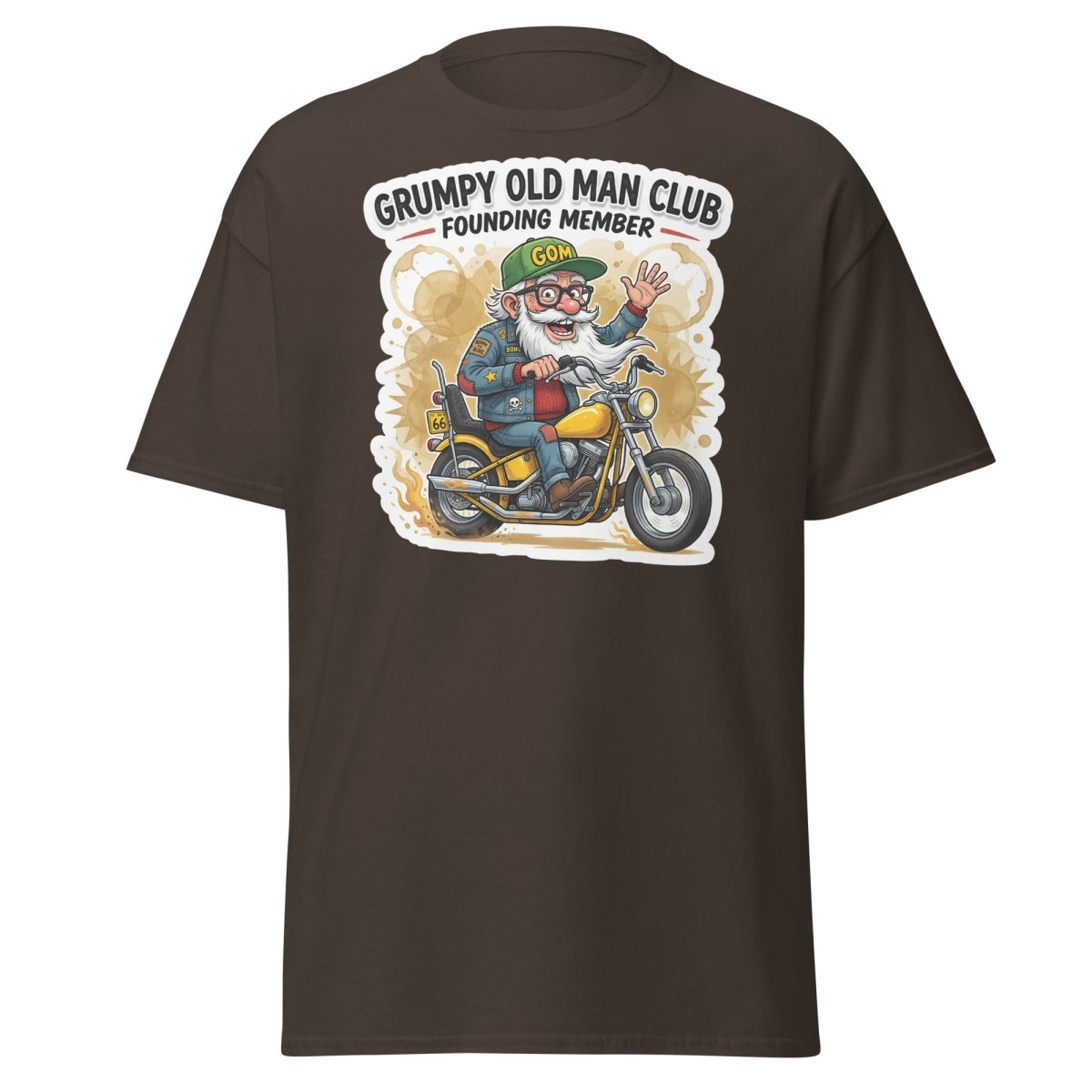 Grumpy Old Man Club Founding Member T-Shirt - Dark Chocolate - TeeRipple