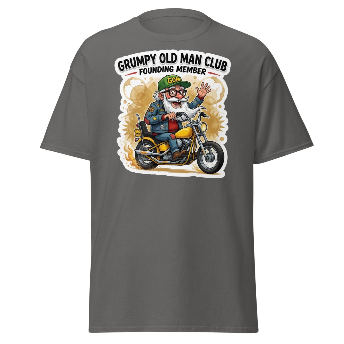Grumpy Old Man Club Founding Member T-Shirt - Charcoal - TeeRipple