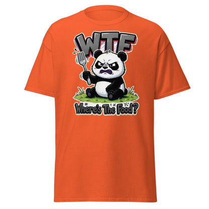 Grumpy Panda WTF Where's The Food? Funny T-Shirt - Orange - TeeRipple