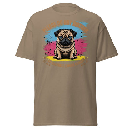 Grumpy Pug Do Not Disturb T-Shirt Funny Dog Tee - Brown Savana - TeeRipple