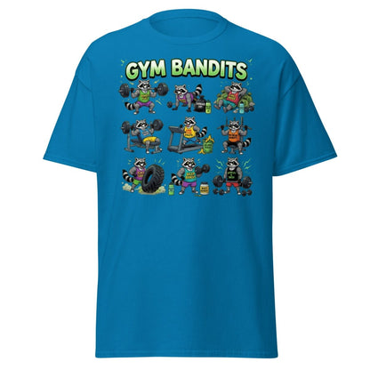 Gym Bandits Raccoon Workout T-Shirt – Funny Gym Trash Panda Tee - Sapphire - TeeRipple