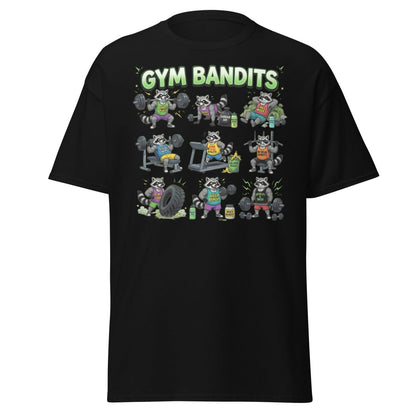 Gym Bandits Raccoon Workout T-Shirt – Funny Gym Trash Panda Tee - Black - TeeRipple