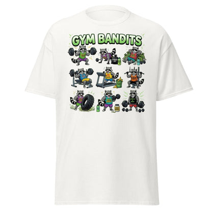 Gym Bandits Raccoon Workout T-Shirt – Funny Gym Trash Panda Tee - White - TeeRipple