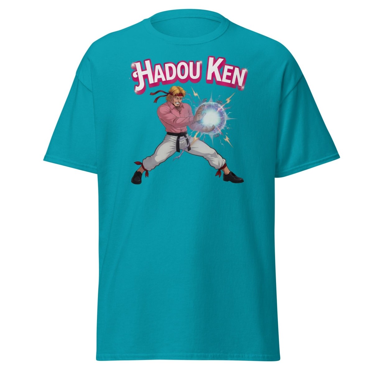 Hadou Ken Hadouken Street Fighter T-Shirt - Tropical Blue - TeeRipple