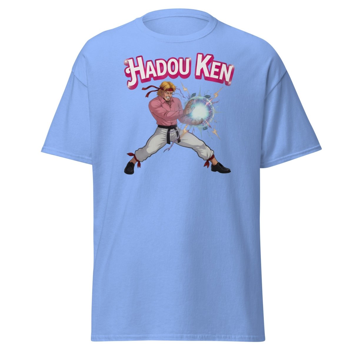 Hadou Ken Hadouken Street Fighter T-Shirt - Carolina Blue - TeeRipple