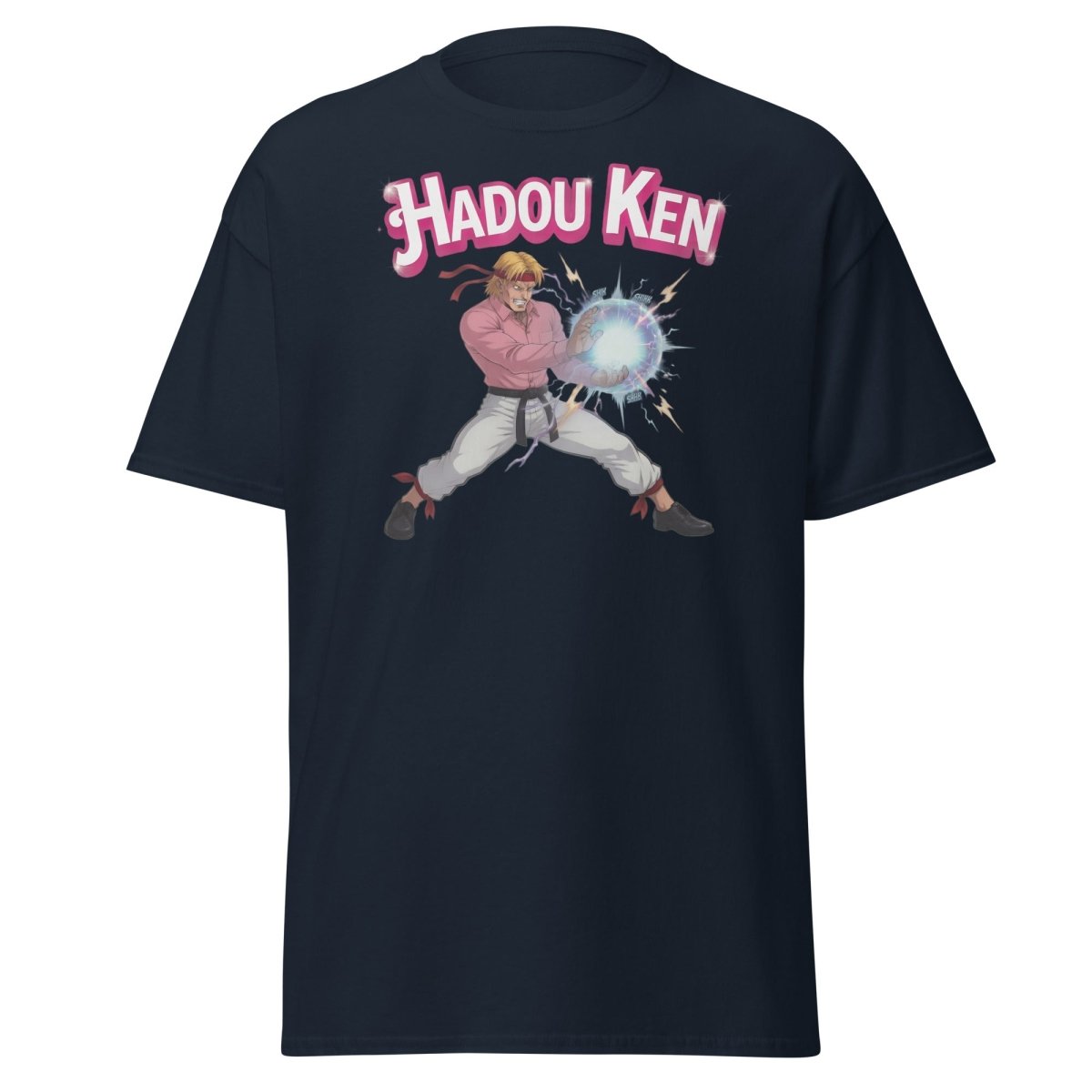 Hadou Ken Hadouken Street Fighter T-Shirt - Navy - TeeRipple