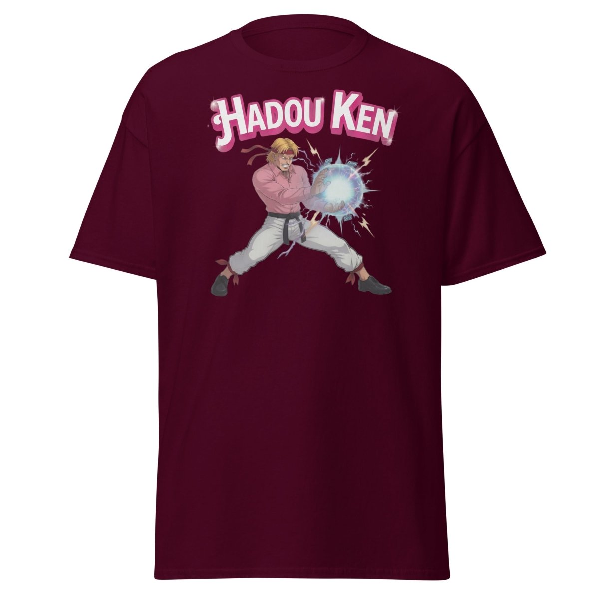 Hadou Ken Hadouken Street Fighter T-Shirt - Maroon - TeeRipple