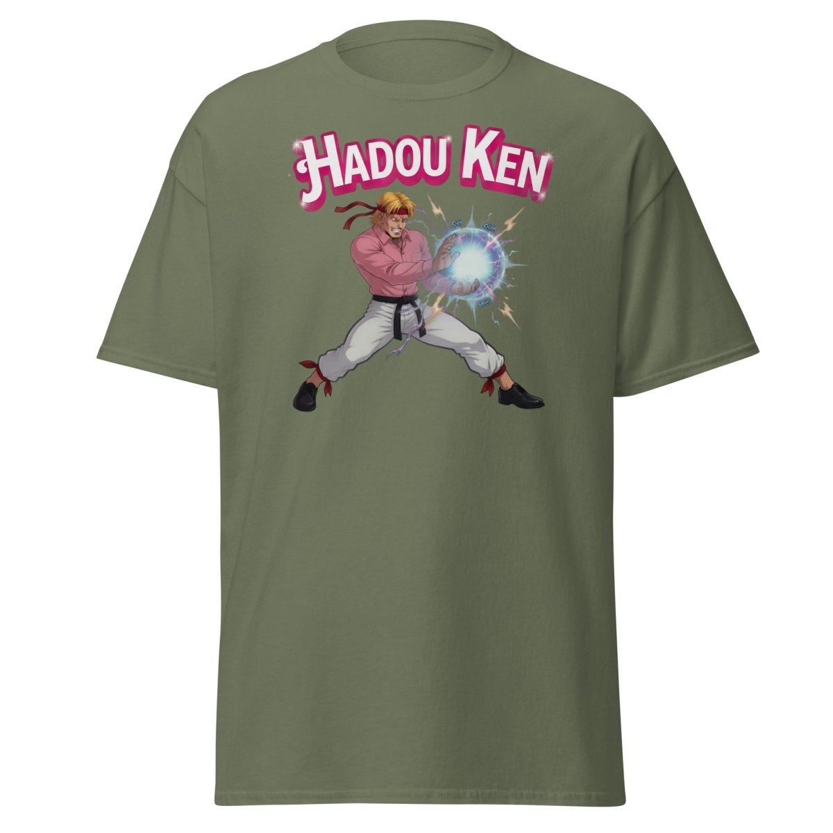 Hadou Ken Hadouken Street Fighter T-Shirt - Military Green - TeeRipple