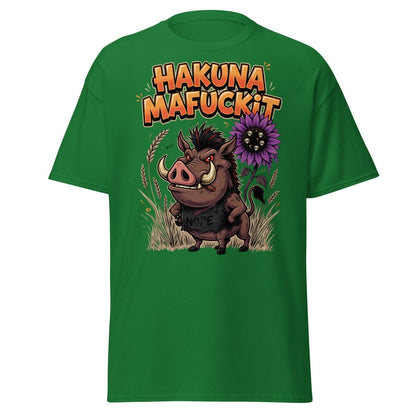 Hakuna Mafuckit Pumbaa T-Shirt - Funny Adult Graphic Tee - Turf Green - TeeRipple