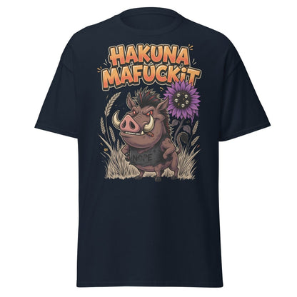 Hakuna Mafuckit Pumbaa T-Shirt - Funny Adult Graphic Tee - Navy - TeeRipple
