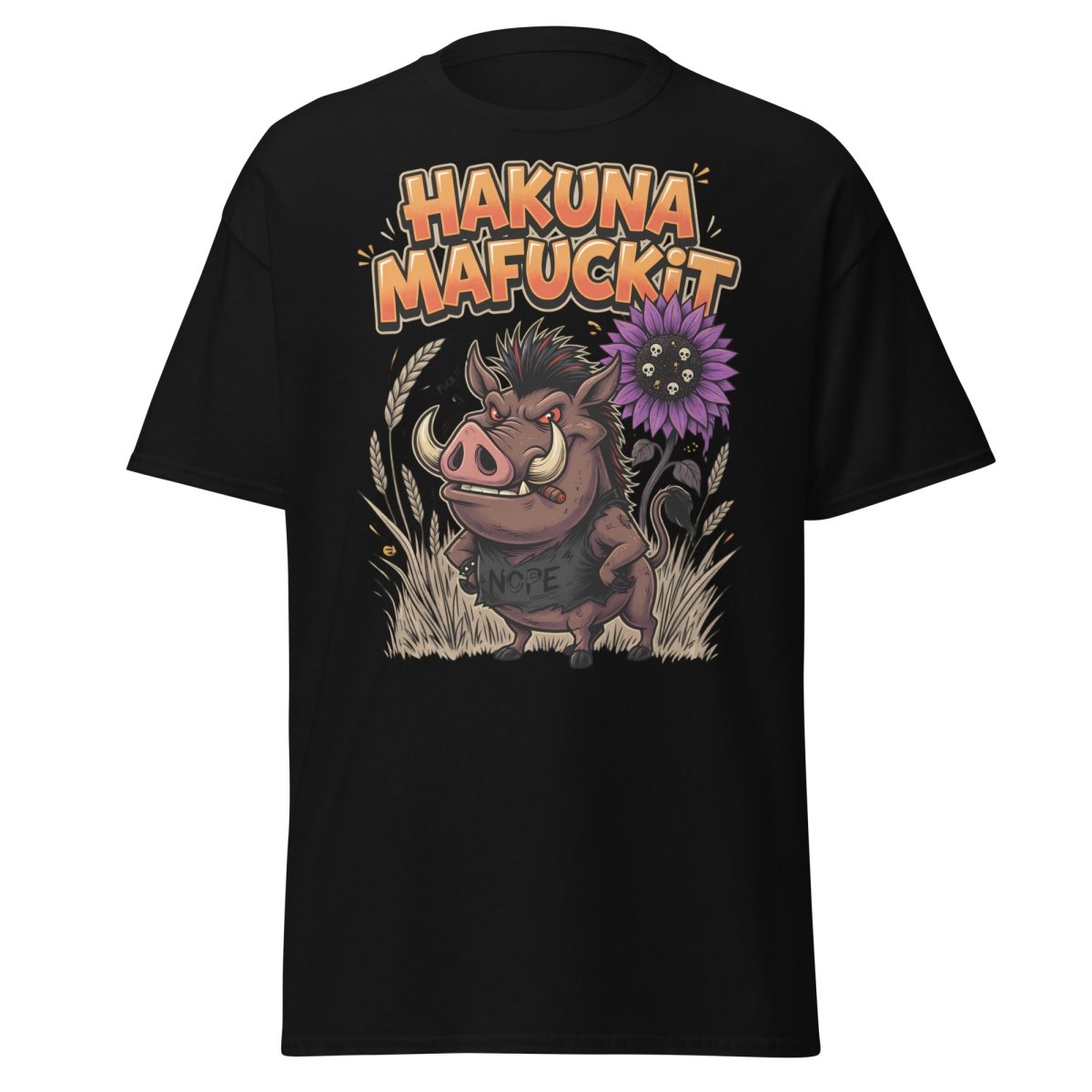 Hakuna Mafuckit Pumbaa T-Shirt - Funny Adult Graphic Tee - Black - TeeRipple