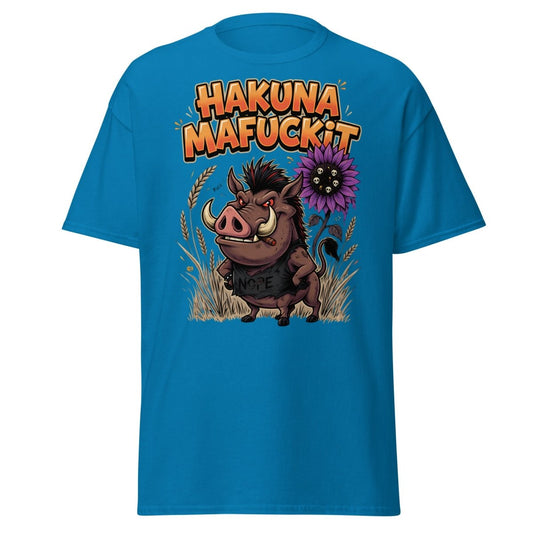 Hakuna Mafuckit Pumbaa T-Shirt - Funny Adult Graphic Tee - Sapphire - TeeRipple