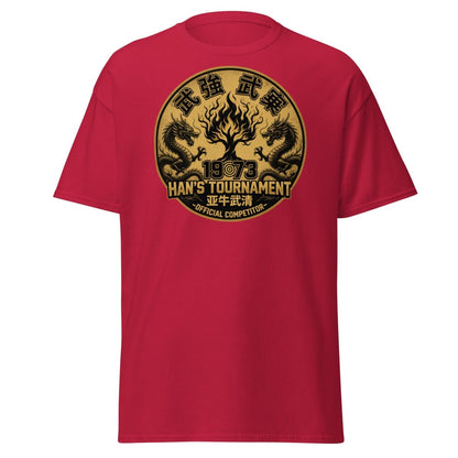 Han's Tournament 1973 Martial Arts T-Shirt - Enter The Dragon Inspired - Cardinal - TeeRipple