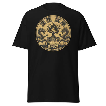 Han's Tournament 1973 Martial Arts T-Shirt - Enter The Dragon Inspired - Black - TeeRipple