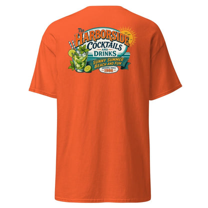 Harborside Cocktails Vintage Beach T-Shirt - Orange - TeeRipple
