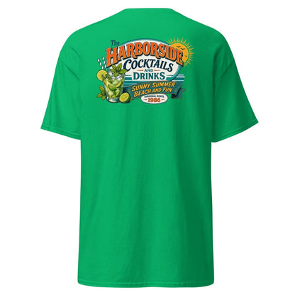 Harborside Cocktails Vintage Beach T-Shirt - Irish Green - TeeRipple