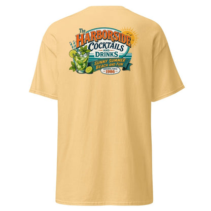 Harborside Cocktails Vintage Beach T-Shirt - Yellow Haze - TeeRipple