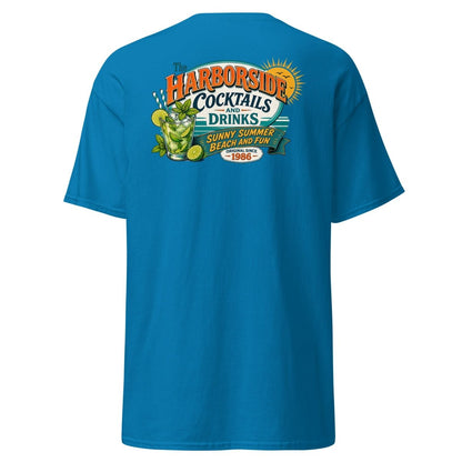 Harborside Cocktails Vintage Beach T-Shirt - Sapphire - TeeRipple