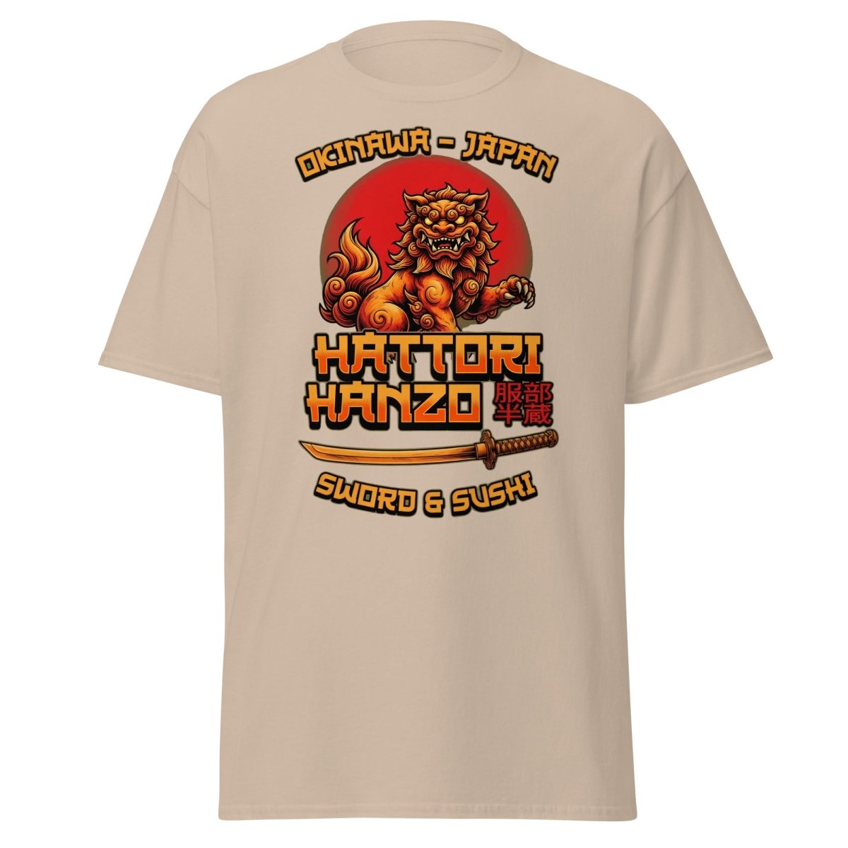Hattori Hanzo Sword & Sushi Okinawa T-Shirt - Sand - TeeRipple