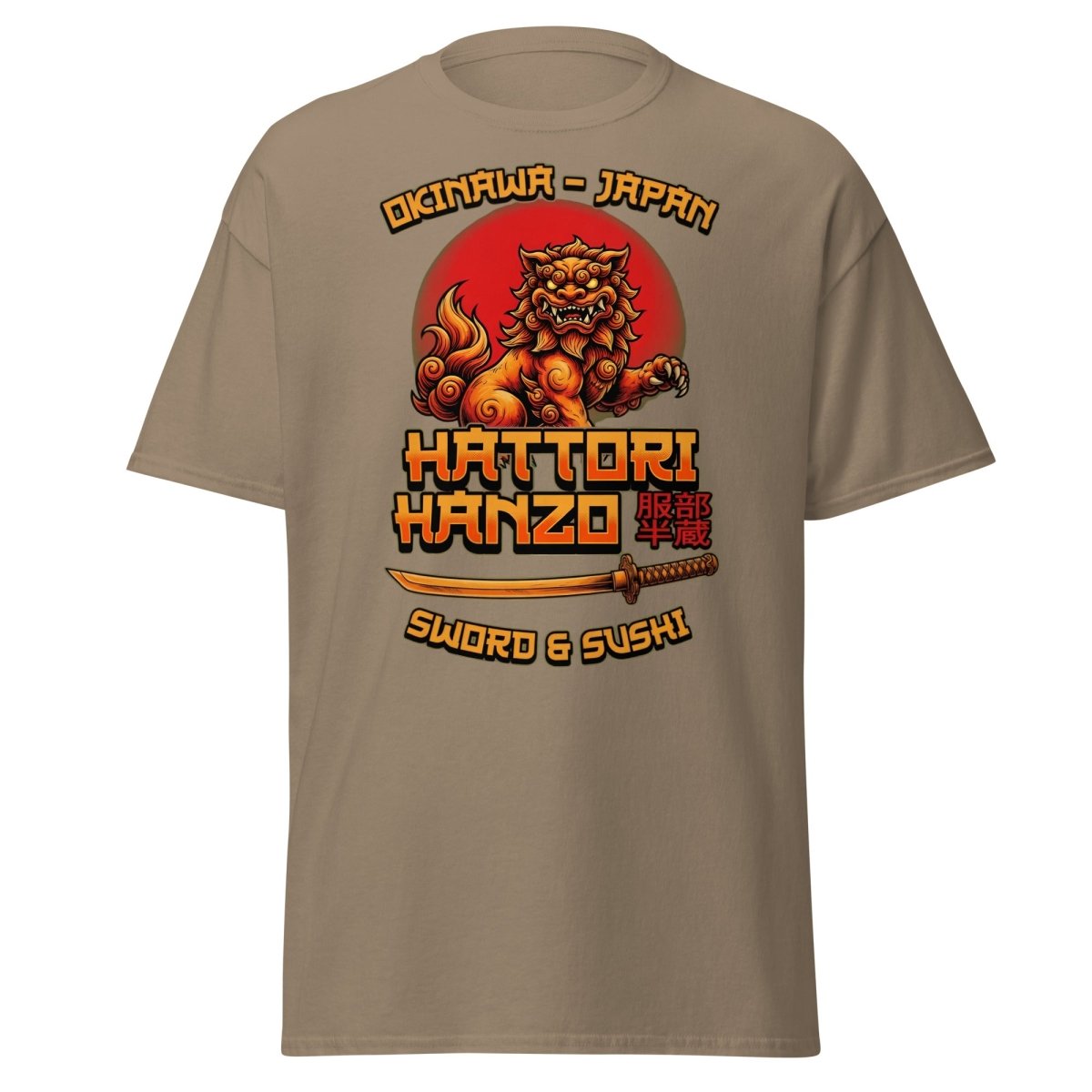 Hattori Hanzo Sword & Sushi Okinawa T-Shirt - Brown Savana - TeeRipple