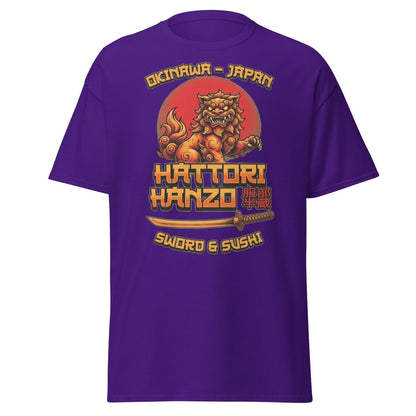 Hattori Hanzo Sword & Sushi Okinawa T-Shirt - Purple - TeeRipple