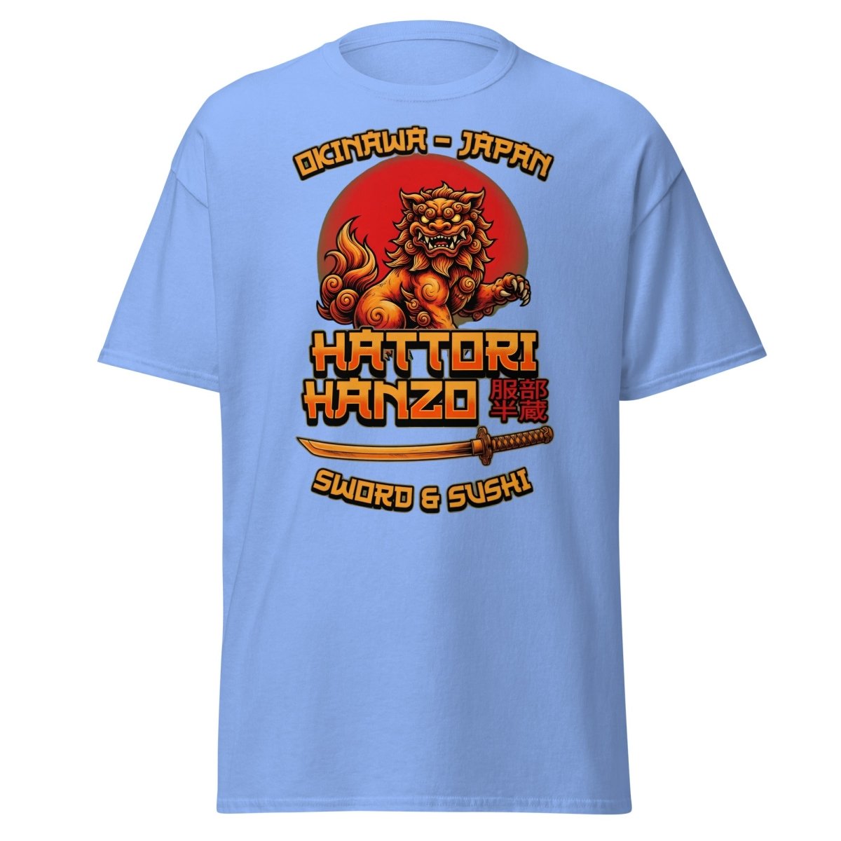 Hattori Hanzo Sword & Sushi Okinawa T-Shirt - Carolina Blue - TeeRipple
