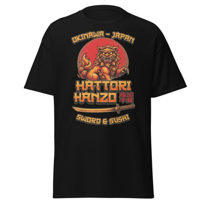 Hattori Hanzo Sword & Sushi Okinawa T-Shirt - Black - TeeRipple