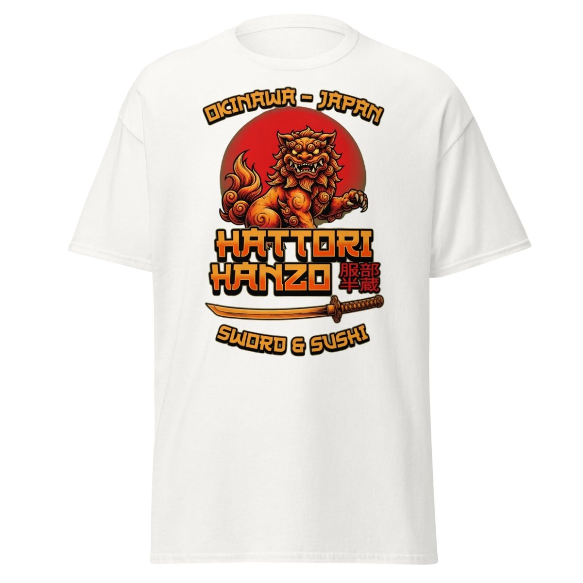 Hattori Hanzo Sword & Sushi Okinawa T-Shirt - White - TeeRipple