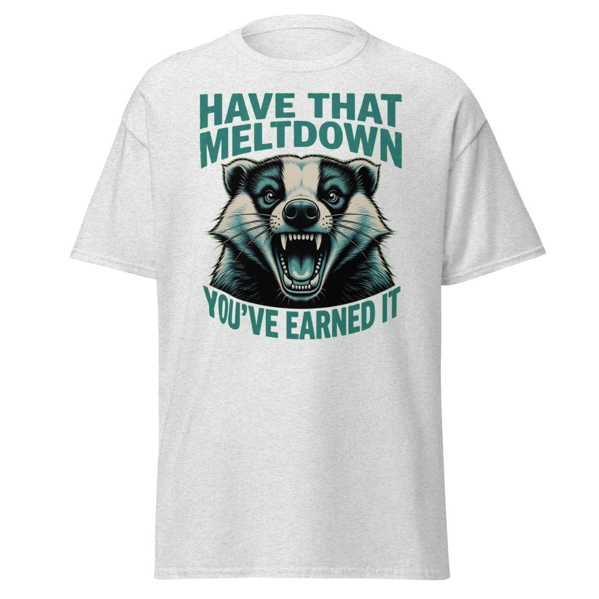 Have That Meltdown Badger T-Shirt - Funny Rage Tee - Ash - TeeRipple